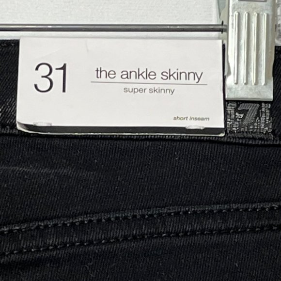 7 FOR ALL MANKIND Black Distressed Ankle Skinny Jeans Size 31 NWT - Picture 12 of 15